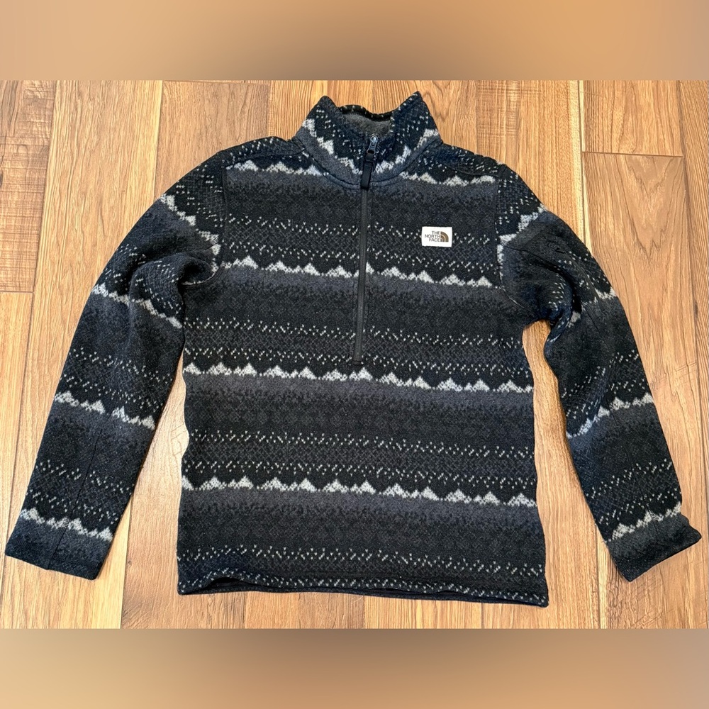 The North Face Men’s Black & Gray Zip Mock-Neck Sweater